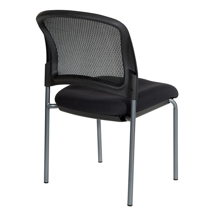 Titanium Finish Black Visitors Chair 86724R-30, back view