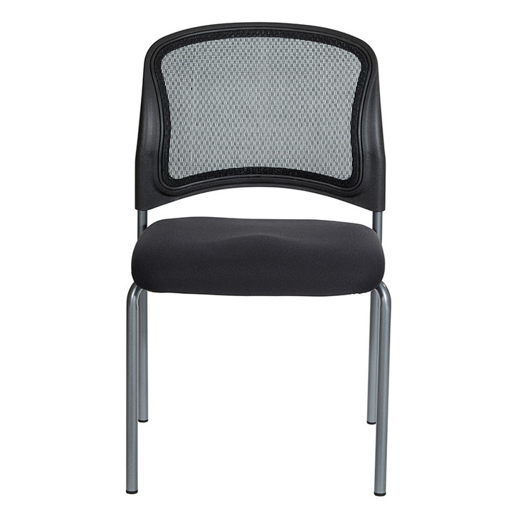 Titanium Finish Black Visitors Chair 86724R-30, front view