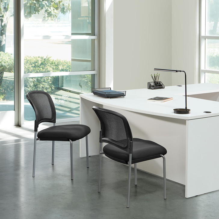 Titanium Finish Black Visitors Chair 86724R-30, office