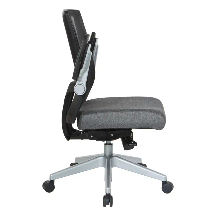 Mesh Back, Adjustable Lumbar Support, Flip Arms, Silver Base,   867 B26N64R, Charcoal Fabric, Profile