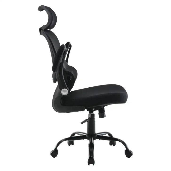 WorkSmart Mesh Back Manager’s Chair with Headrest - EM60946HR-3 - Profile - Arms Raised