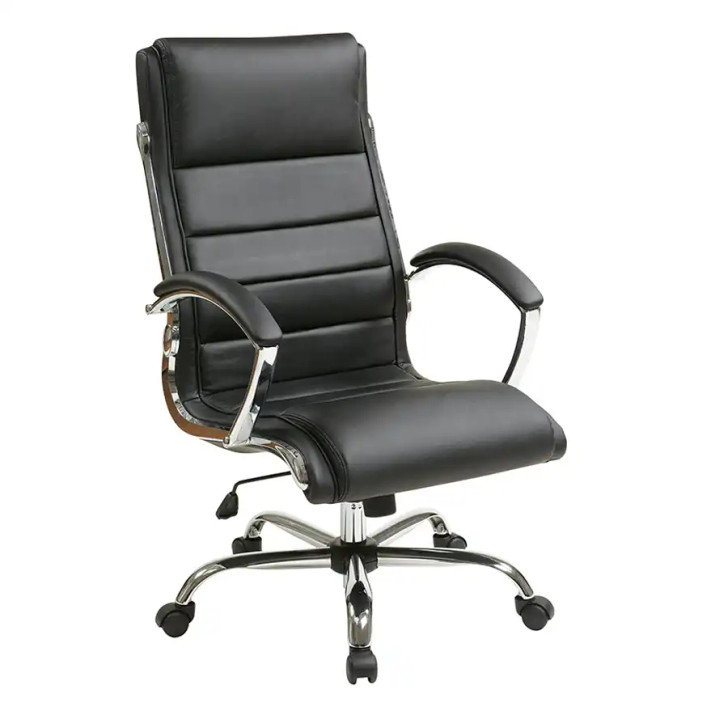 WorkSmart Executive Faux Leather Chair - FL1327C, black
