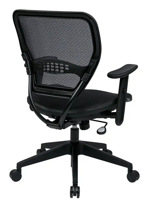 Space Seating Black AirGrid Seat and Back Deluxe Task Chair, back side view