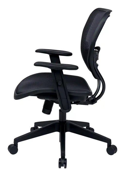 Space Seating Black AirGrid Seat and Back Deluxe Task Chair, side view