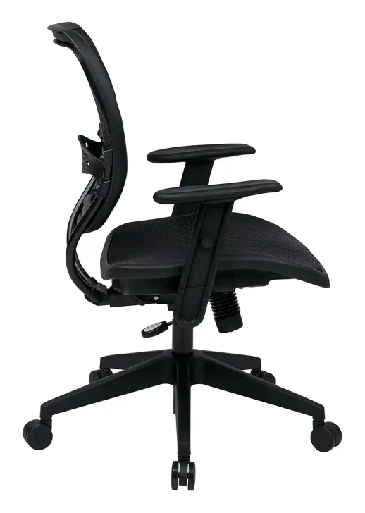 Space Seating Black AirGrid Seat and Back Deluxe Task Chair, side view