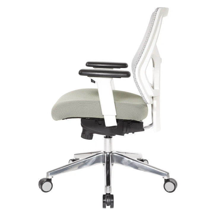 ProGrid® White Mesh Mid Back Chair - 95673-5882, left side view