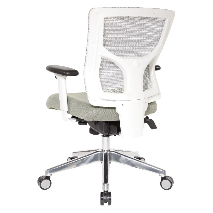 ProGrid® White Mesh Mid Back Chair - 95673-5882, left back view