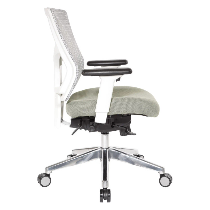 ProGrid® White Mesh Mid Back Chair - 95673-5882, right side view