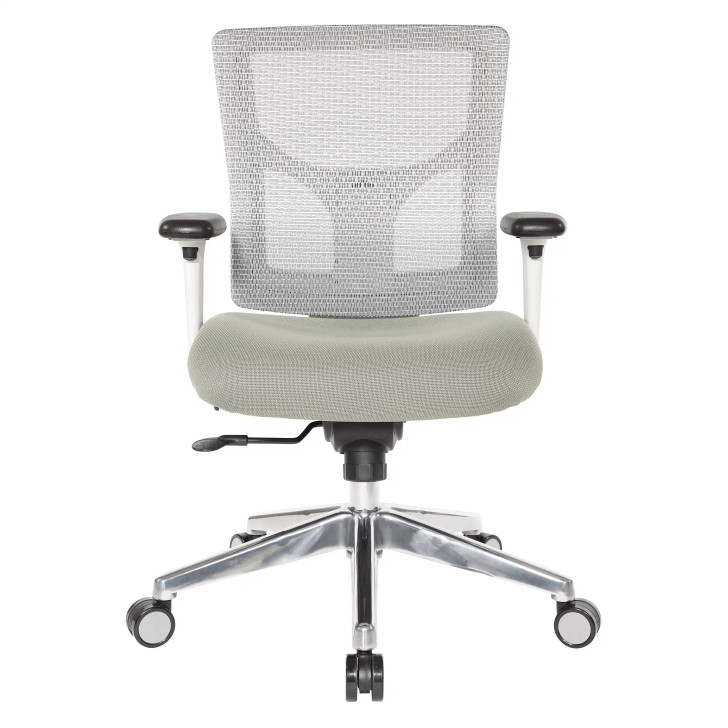 ProGrid® White Mesh Mid Back Chair - 95673-5882, front view