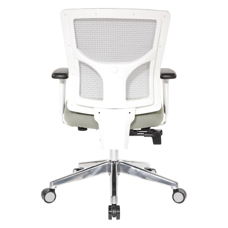 ProGrid® White Mesh Mid Back Chair - 95673-5882, back view