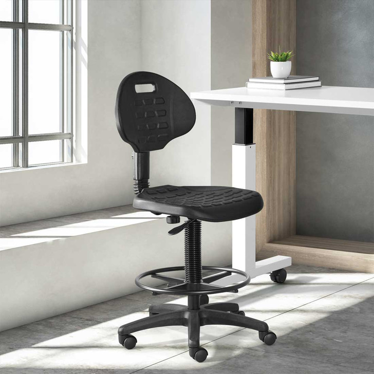 KH540 Drafting Chair with Adjustable Black Room View