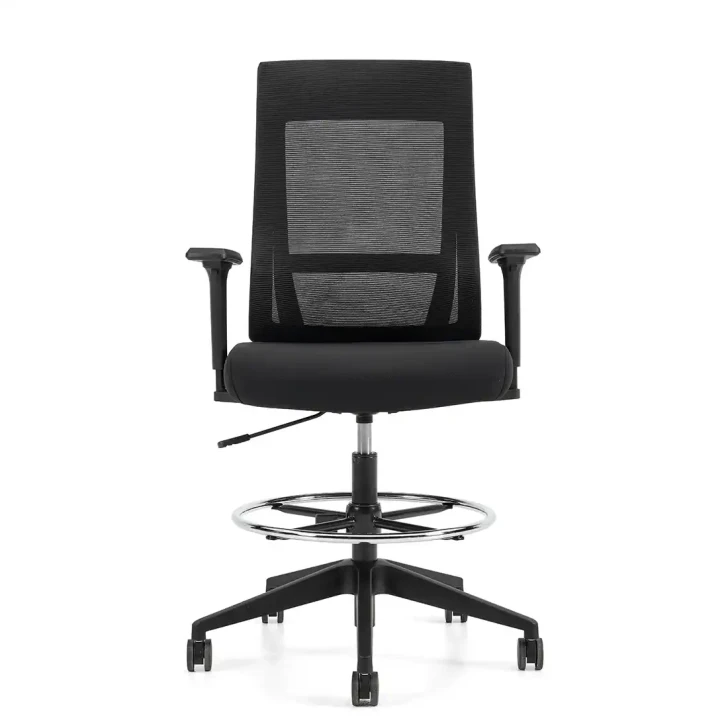 Zim High Back Height Adjustable Stool - OTG11353B, front view