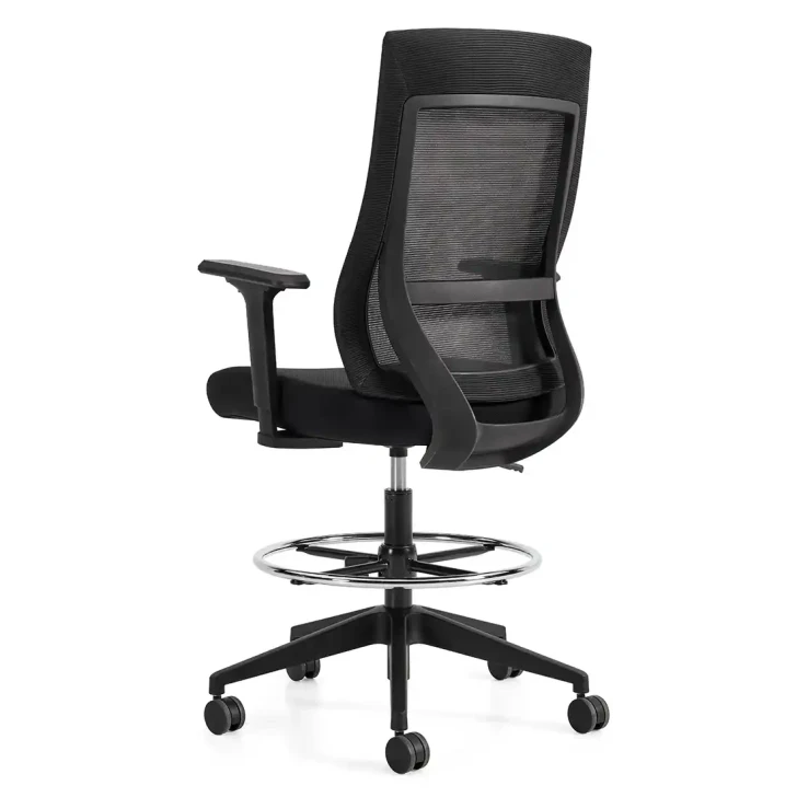Zim High Back Height Adjustable Stool - OTG11353B, back view
