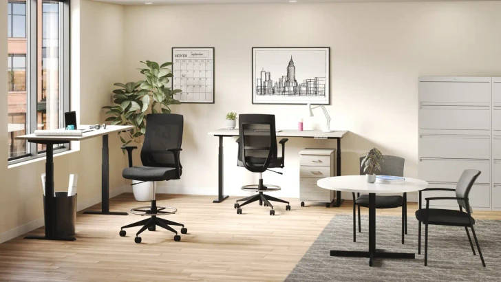 Zim High Back Height Adjustable Stool - OTG11353B, office
