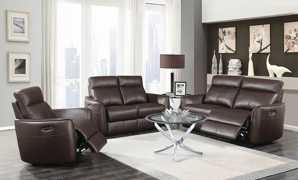 The Scranton Dark Brown Power 2 Two Piece Living Room Set