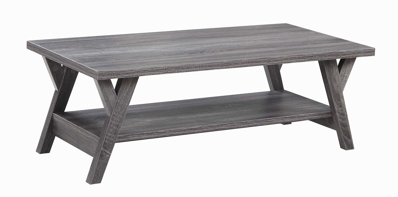 The Rustic Distressed Grey Coffee Table available at Cupp's Furniture
