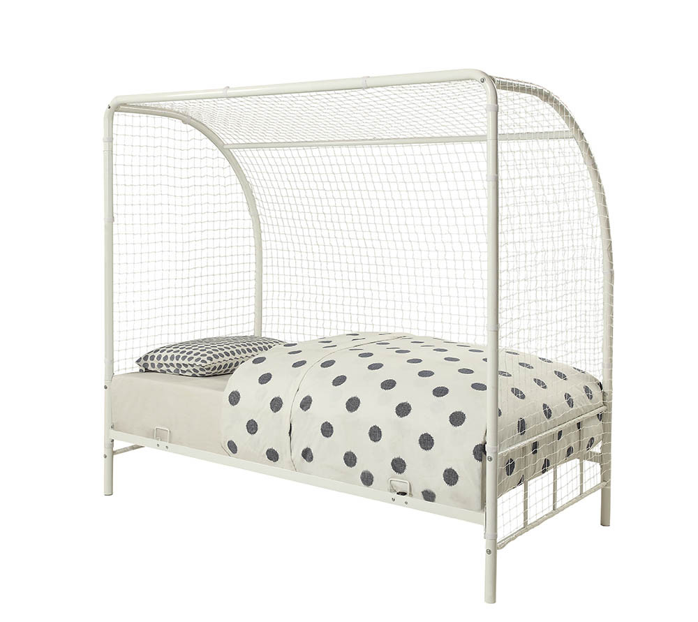 The White Twin Soccer Goal Bed available at Cupp's Furniture proudly