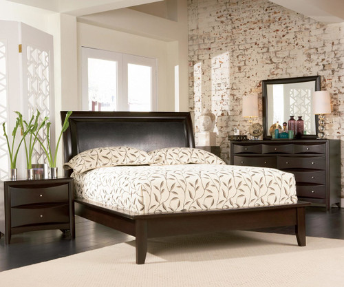 The Phoenix Deep Cappuccino California King Platform Bed With Faux