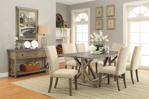 The Webber Rustic Driftwood Dining Table available at Cupp's