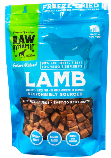 Raw Dynamic Freeze Dried Dog Food Lamb 14oz Vermont Pet Food and Supply