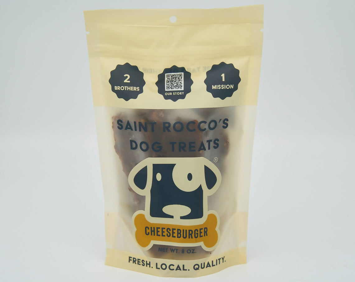 Saint Rocco’s Dog Treats Cheeseburger 8oz - Vermont Pet Food and Supply