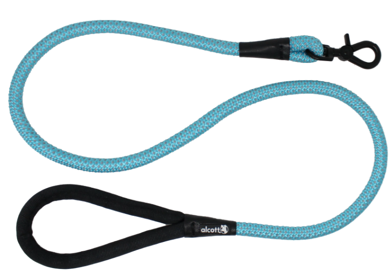 Alcott Adventure Rope Leash Reflective Stitching 5' Blue Vermont Pet Food and Supply