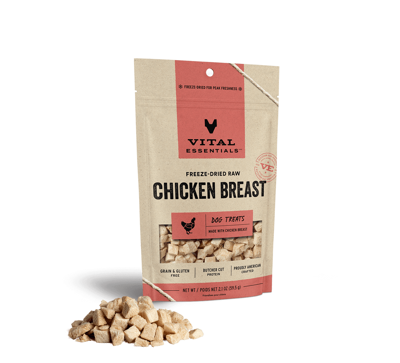 Vital Essentials FreezeDried Dog Treats Chicken Breast 2.1oz Vermont