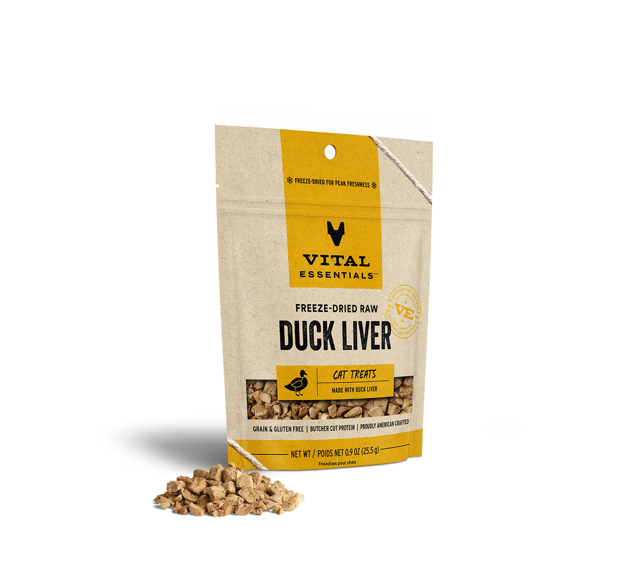 Vital Essentials Freeze Dried Cat Treat Duck Liver 9oz Vermont Pet vital-essentials-freeze-dried-cat-treat-duck-liver-9oz-vermont-pet