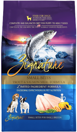 Zignature Trout Salmon Small Bite Dog Food Dry 12.5lb Vermont Pet Food and Supply