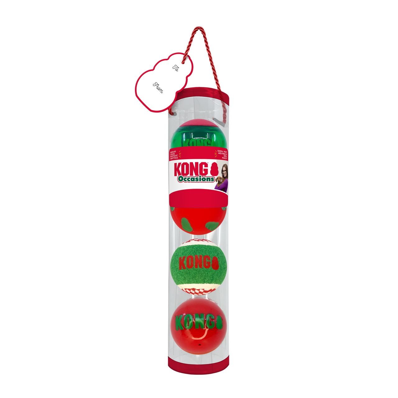 Kong Holiday Dog Toy Occasions Balls Medium 4 pack - Vermont Pet