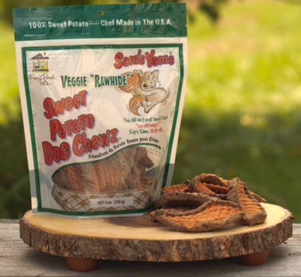Sam's Yams Veggie Rawhide Dog Treat 5oz Vermont Pet Food and Supply
