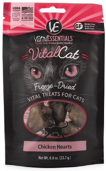 >Vital Essentials Chicken Hearts Cat Treat .8oz Vermont Pet Food and
