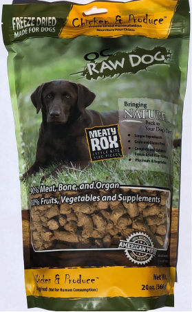 OC Raw Freeze Dried Rox Chicken Produce Dog Food 20oz - Vermont Pet ...