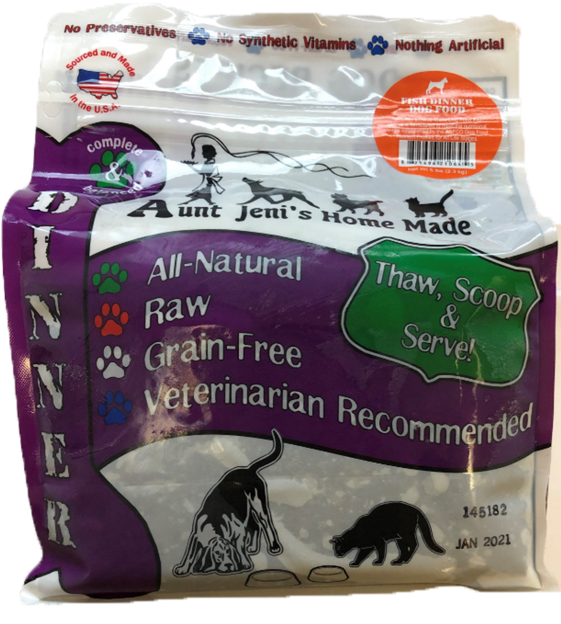 Aunt Jeni's Fish Dog Food 5lb Vermont Pet Food and Supply