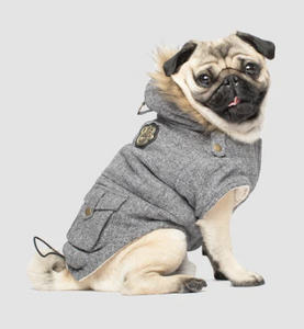 Canada Pooch Alaskan Army Parka Salt & Pepper Size 18