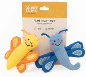 ZippyClaws Butterfly Dragonfly Cat Toy 2 pack