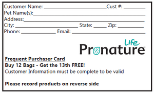 Frequent Buyer Card Pronature Life