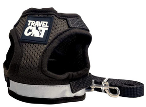 Travel Cat The True Adventurer Harness & Leash Black Extra Small