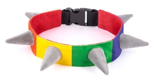 P.L.A.Y. Spiked Rainbow Dog Collar Large