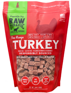 Raw Dynamic Frozen Dog Food Turkey 3lb