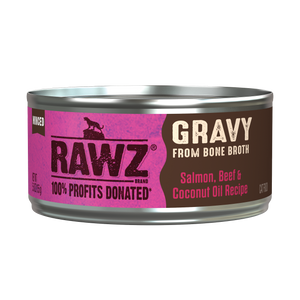 Rawz Salmon,Beef & Coconut Oil Gravy Cat Canned 5.5oz