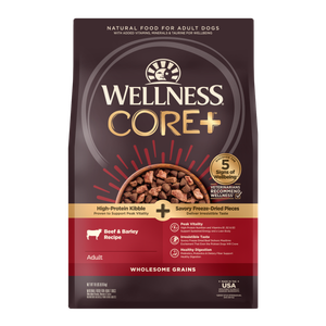 Wellness CORE+ Wholesome Grains Beef & Barley 18lb