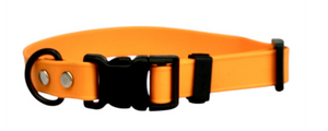 Waggle Woof & Wander Biothane Dog Adjustable Collar Orange 1" Large up to 25"