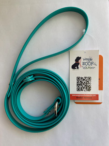 Waggle Woof & Wander Biothane Dog Slip Lead Teal 1/2 6'