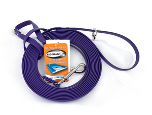 Waggle Woof & Wander Biothane Dog Long Line Purple 15'