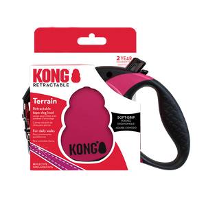 Kong Retractable Leash Terrain Large Up To 110# Fuchsia 16'