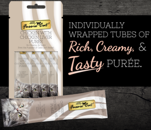 4pk Fussie Cat Chicken and Liver Puree Cat Treat .5oz