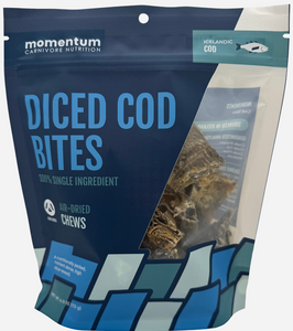 Momentum Carnivore Dog Treat Diced Cod Bites 4oz