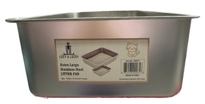 Indipets Stainless Litter Pan Extra Large 16.69" x 13.78" x 5.91"