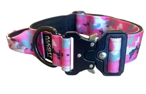 Alcott Tactical Pink Camo Collar w/ Control Handle Heavy Duty Metal Clasp Small